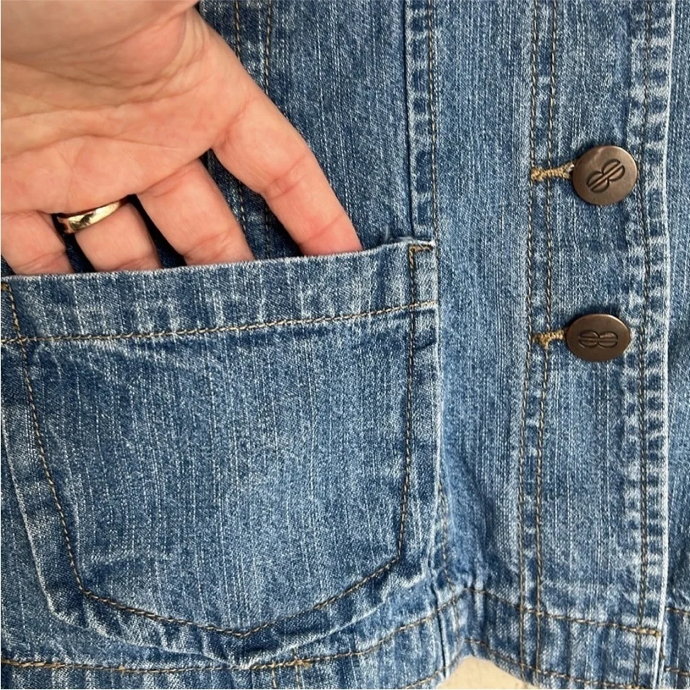 Vintage Bill Blass Blue Denim Button Front Jacket Size Large - Picture 3 of 9